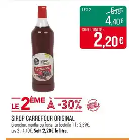 Match Carrefour original Sirop offre