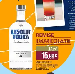 Match ABSOLUT Vodka offre
