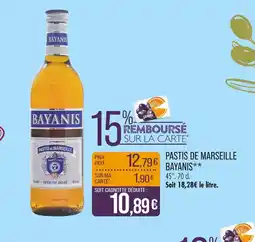 Match Bayanis Pastis de marseille offre