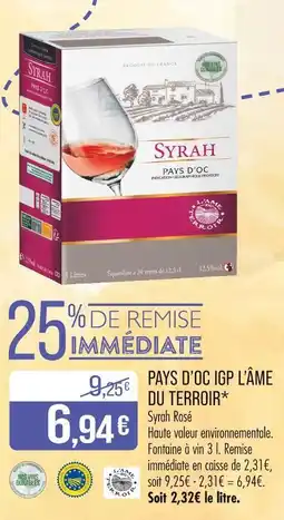 Match L'AME DU TERROIR Pays d’oc igp offre