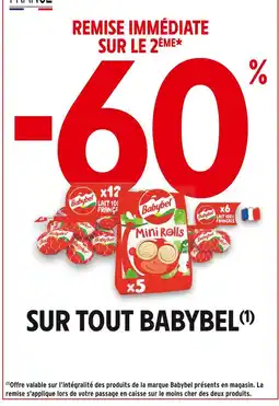 Intermarché Babybel -60% remise immédiate sur le 2ème sur tout babybel offre