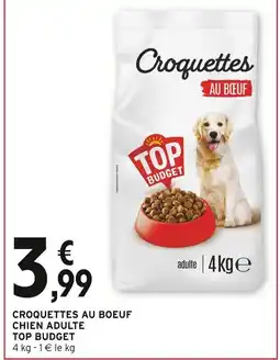 Intermarché TOP BUDGET Croquettes au boeuf chien adulte offre