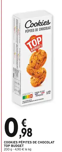 Intermarché TOP BUDGET Cookies pépites de chocolat offre