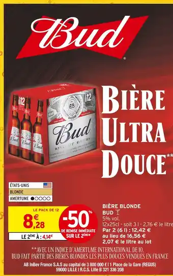 Intermarché Bud Bière blonde offre