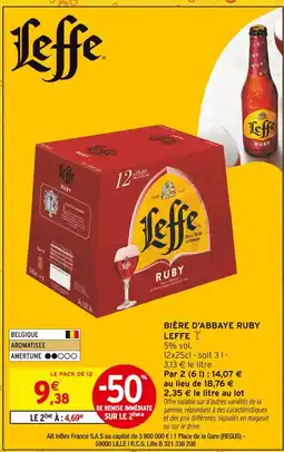 Intermarché LEFFE Bière d'abbaye Ruby offre