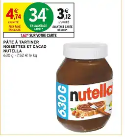 Intermarché NUTELLA Pâte à tartiner noisettes et cacao offre