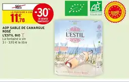 Intermarché L'ESTIL BIO Aop sable de camargue rosé offre