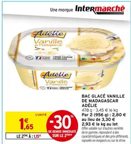 Intermarché Adélie Bac glacé vanille de Madagascar offre