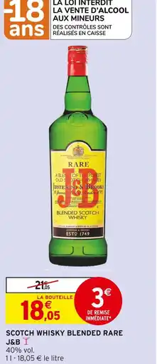 Intermarché J&B Scotch whisky blended rare offre