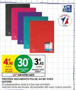 Intermarché Oxford Protège documents Pulse A4 80 vues offre