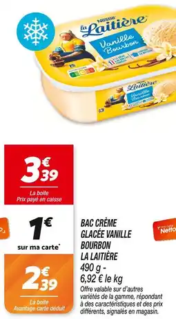 Netto La Laitière Bac crème glacée vanille bourbon offre