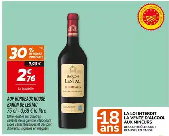 Netto Baron de Lestac AOP Bordeaux rouge offre