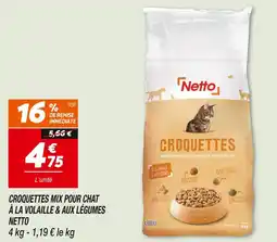 Netto Netto CROQUETTES MIX POUR CHAT À LA VOLAILLE & AUX LÉGUMES offre