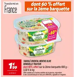 Netto Bonduelle Traiteur Taboulé Oriental menthe olive offre