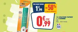 Bureau Vallée BIC 10 CRAYONS PAPIER + 1 GOMME offre