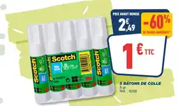 Bureau Vallée Scotch 5 BÂTONS DE COLLE offre