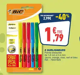 Bureau Vallée BIC 5 surligneurs offre