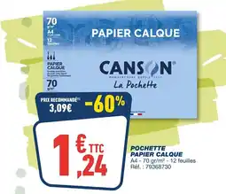 Bureau Vallée CANSON Pochette Papier Calque offre
