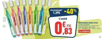Bureau Vallée STABILO Surligneur Swing Cool offre