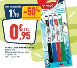 Bureau Vallée MAPED 4 feutres effaçable offre