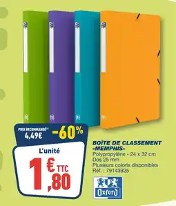 Bureau Vallée OXFORD Boîte de classement Memphis offre