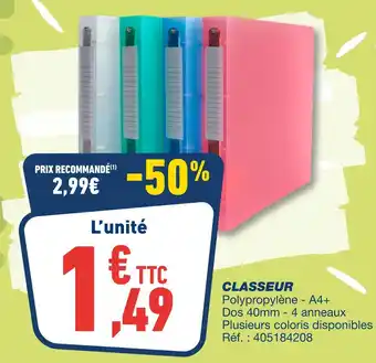 Bureau Vallée Classeur offre