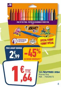 Bureau Vallée BIC Kids 18 feutres Visa offre