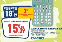 Bureau Vallée CASIO Calculatrice Casio FX-92 offre