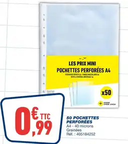 Bureau Vallée 50 pochettes perforées offre