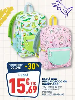 Bureau Vallée Sac à dos Beach Croco offre