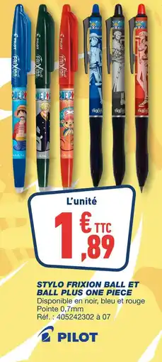 Bureau Vallée PILOT Stylo frixion ball et ball plus one piece offre