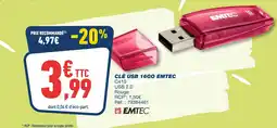 Bureau Vallée EMTEC Clé USB 16GO offre