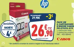 Bureau Vallée CANON Pack de 2 cartouches d’encre pg-575/cl-576 offre