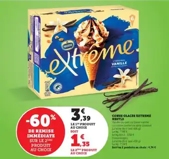 Super U Cones glaces extreme nestle offre