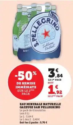 Super U Eau minerale naturelle gazeuse san pellegrino offre