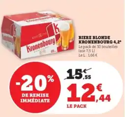 Super U Biere blonde kronenbourg 4,2 offre