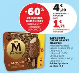 Super U Batonnets creme glacee magnum offre