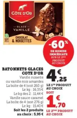 Super U Batonnets glaces cote d'or offre