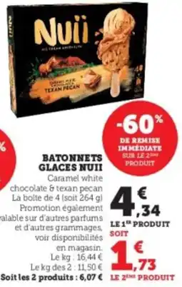 Super U Batonnets glaces nuii offre