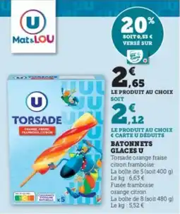 Super U Batonnets glaces u offre
