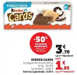 Super U Kinder cards offre