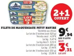 Super U Filets de maquereaux petit navire offre