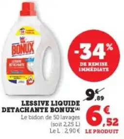 Super U Lessive liquide detachante bonux offre