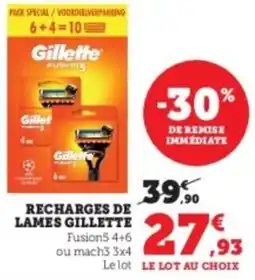 Super U Recharges de lames gillette offre