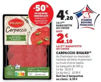 Super U Carpaccio bigard offre