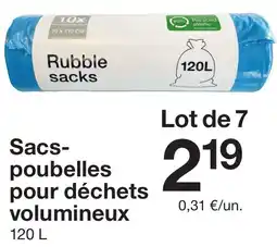 Zeeman Sacs- poubelles pour déchets volumineux offre