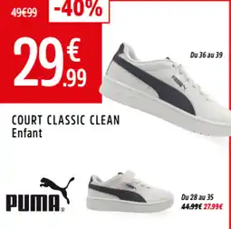 Intersport PUMA Court classic clean enfant offre