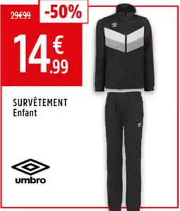 Intersport UMBRO Survêtement enfant offre