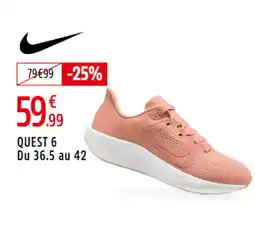 Intersport NIKE Quest 6 du 36.5 au 42 offre