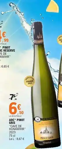 E.Leclerc AOC* Pinot Gris 'Cave de Hunawihr' offre
